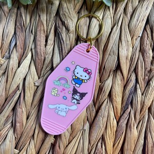 Kitty and Friends Motel Keychain, Motel Keychain, Keychains