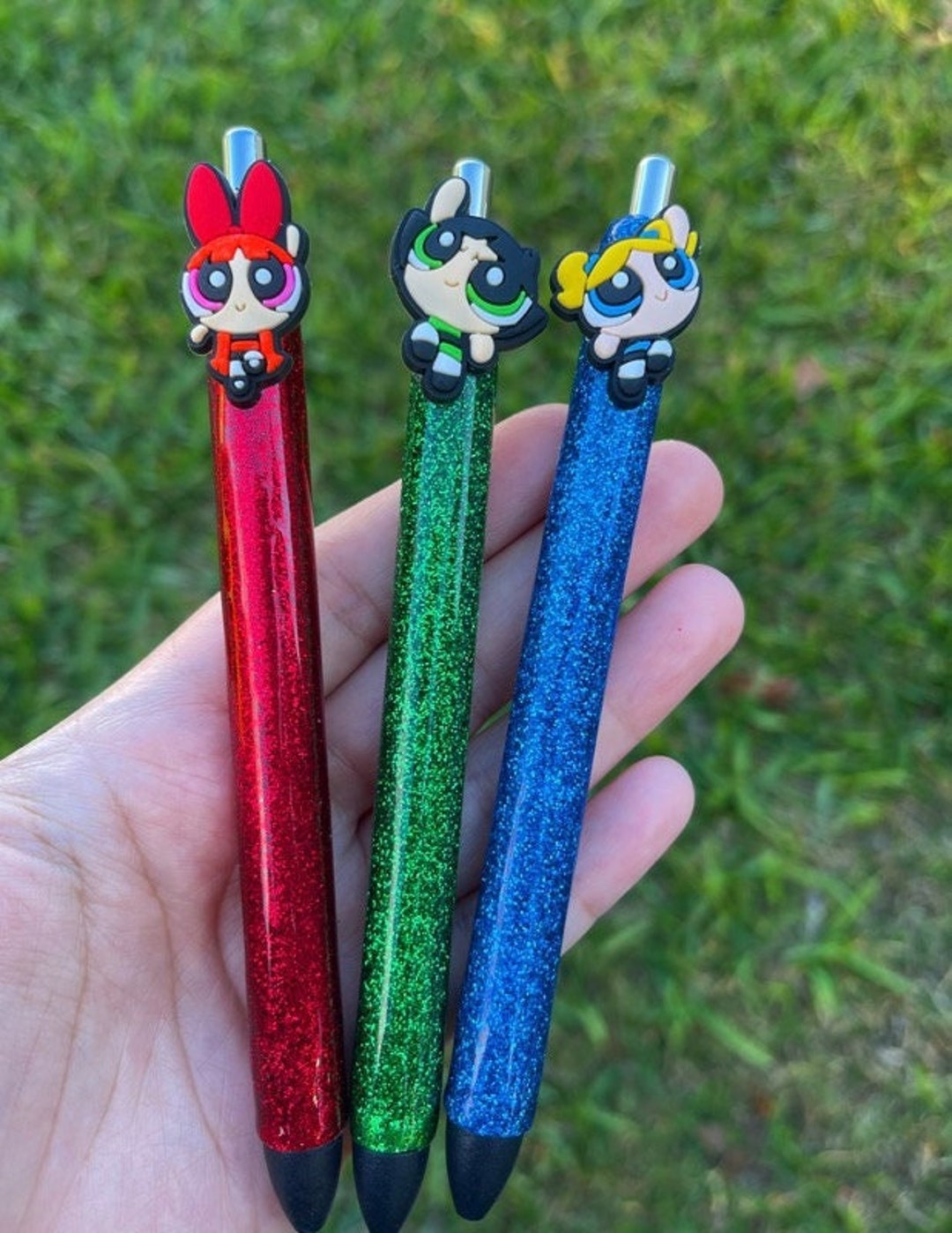 Character Resin Pens Glitter Pens Epoxy Pens Etsy