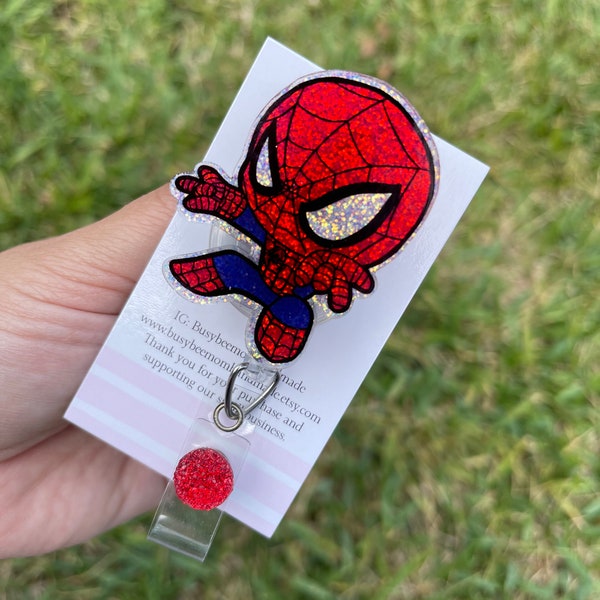 Spider-Man badge reel, spidey badge reel, super hero badge reel