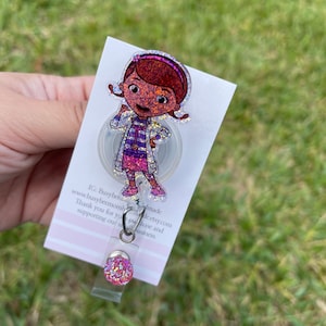 Doc Mcstuffins badge reel, Doc badge reel, custom badge reel