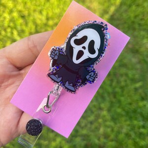 Halloween badge reel, spooky badge reel, custom badge reel