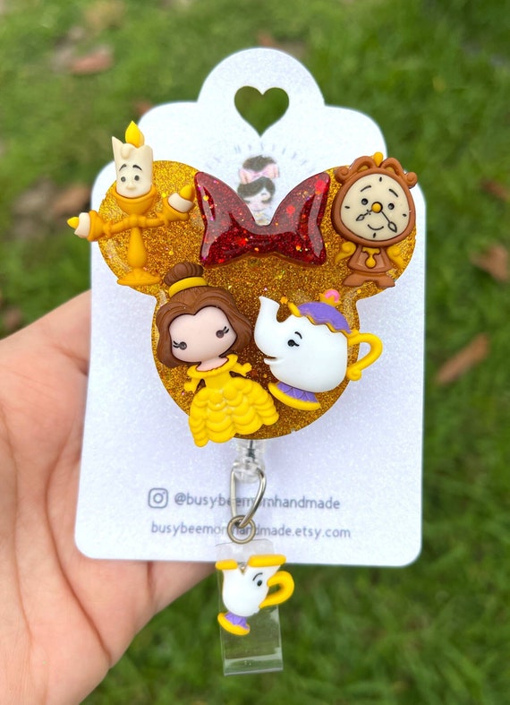 Princess Belle Badge Reel, Princess Badge Holder, Beauty and the Beast