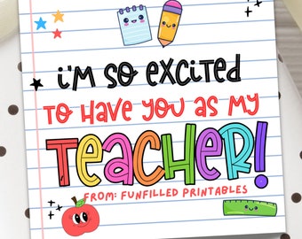 First Day Of School Teacher Gift Tag From Student, Printable Back To School Gift Tag For Teacher, New Teacher Gift, Teacher Appreciation Tag