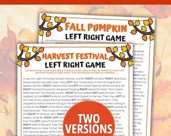 Fall Left Right Game Story, Printable Thanksgiving Fall Pass The Prize Game, Left Right Fall Game, Pass Present Game, Autumn Left Right Game