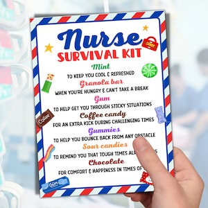 Nurse Survival Kit Nurse Gift Tags Printable Nurse Appreciation