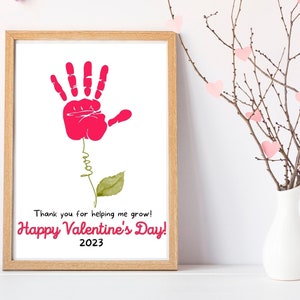 Valentines Day Flower Handprint Craft Handprint Gift From - Etsy