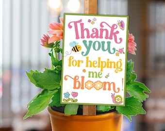 Teacher Thank You For Helping Me Bloom Tag, Teacher Appreciation Tag, Bloom Plant Gift Tag, Teacher  Succulent Plant Gift Teacher Flower Tag
