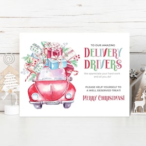 Delivery Driver Snack Sign | Christmas Delivery Driver Sign | Delivery Driver Thank You Sign | Take A Treat Sign Snack | Mail Carrier Sign |