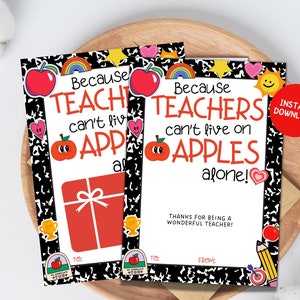 Teacher Restaurant Gift Card Holder, Teacher Appreciation Gift Card Printable, Thank You Teacher Week Card, End Of Year Teacher Gift