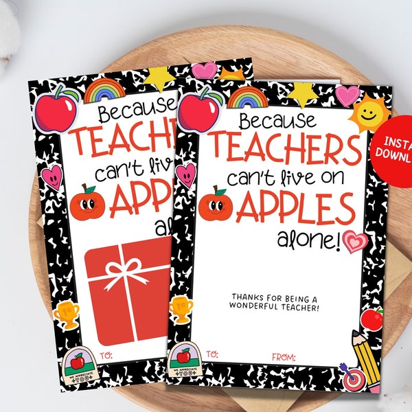 Teacher Restaurant Gift Card Holder, Teacher Appreciation Gift Card Printable, Thank You Teacher Week Card, End Of Year Teacher Gift