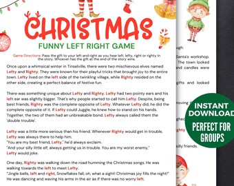 Left Right Christmas Games, Pass The Prize Fun Right Left Story, Kids Adults Christmas Party Game, Family Christmas Games, Work Party Games