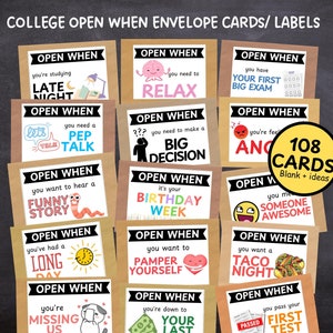 College offen wenn Umschläge Karten druckbar, offen wenn College Briefe, College offen Umschlagetiketten, Geschenk für College Studenten