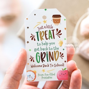 Étiquette-cadeau de bienvenue pour le premier jour d'école pour enseignant, étiquette-cadeau de café pour la rentrée des enseignants, cadeau de bienvenue pour le personnel enseignant