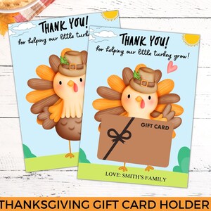 Porte-carte cadeau enseignant imprimable pour Thanksgiving, carte de remerciement enseignant automne, cadeau enseignante de garderie pour nounou d'école, cadeau d'appréciation reconnaissante