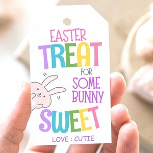 Pasen Treat Tags, afdrukbare Easter Bunny Treats Bag Tag, Kids Easter Class Gifts, Sommige Bunny Sweet Easter Basket Tag voor collega's leraren