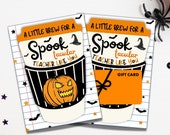 Teacher Halloween Gift Card Holder, Spooktacular Teacher Coffee Gift Card, A Little Brew Just For You Happy Halloween Teacher Thank you
