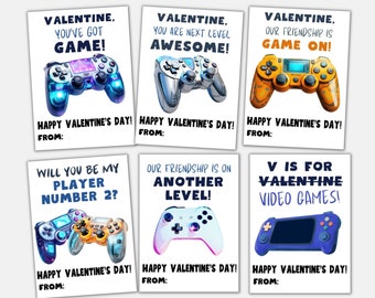 Gamer Valentines Cards, Video Game Valentines Cards For Kids Classroom, Boy Valentines Cards, Tween Teen Boys Valentines Gift For Gamer