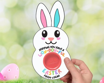Osterhase Knetmasse Geschenkanhänger zum Ausdrucken, Osterhase Knetmasse Halter, Play Doh Osterklasse Geschenke, Non Candy Kinder Ostern Playdoh Gunstanhänger