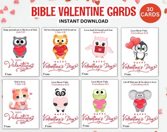 Bible Valentines Scripture Cards, Christian Valentines Cards For Kids Valentines Gift Class, Bible Verse Cards, Religious Valentines Cards