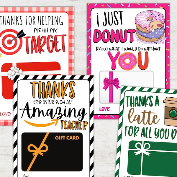 Teacher Gift Card Holders, Teacher Appreciation Gift Card Holder Printable, Appreciation Week Teacher Thank You Gift, End Of Year Gift Cards