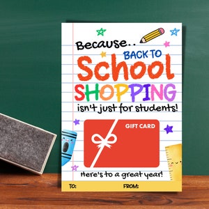 Porte-carte cadeau pour la rentrée des classes pour enseignant
