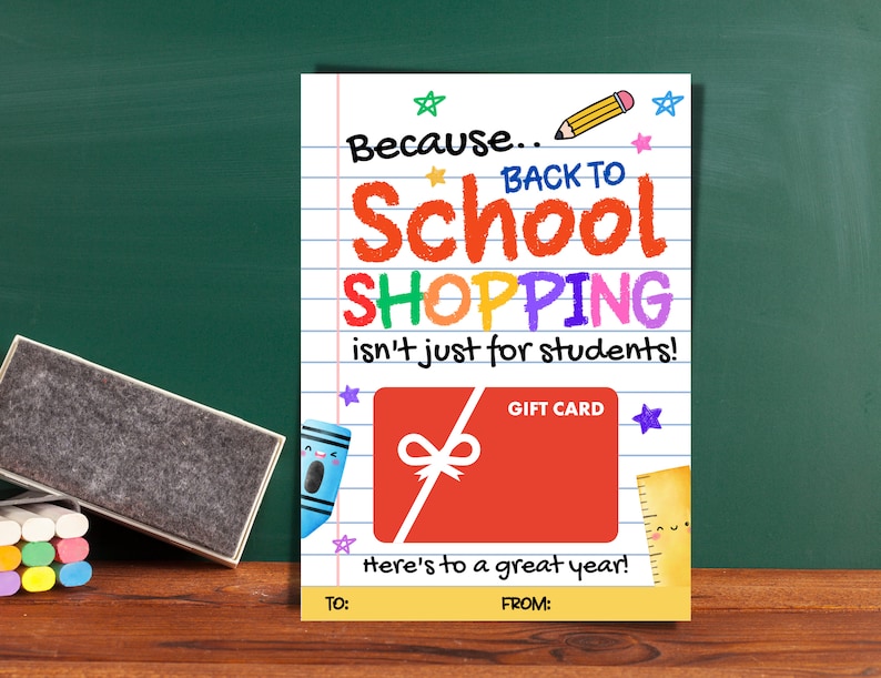 Back to School Teacher Gift Card Holder, Teacher Shopping Gift Card ...