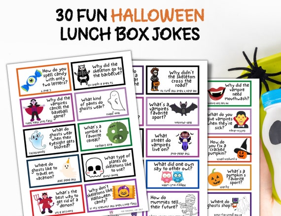 Halloween Lunch box Jokes, Lunch Box Notes For Kids, Printable Lunch Notes, Back To School Notes, Funny Jokes For Kids In School Lunch