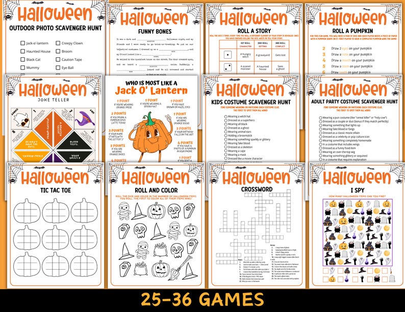 Halloween Games For Kids Adults, Halloween Party Games Bundle, Fun Halloween Printable Games, Teen Halloween Activities, Emoji Trivia Quiz image 5