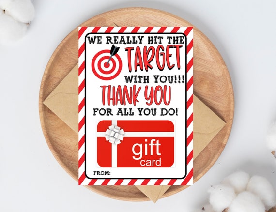 We Hit Target Gift Card Holder Printable, Thank You Gift Card Holder, Teacher Appreciation Gift, Staff Coach Employee Team Thank You Card