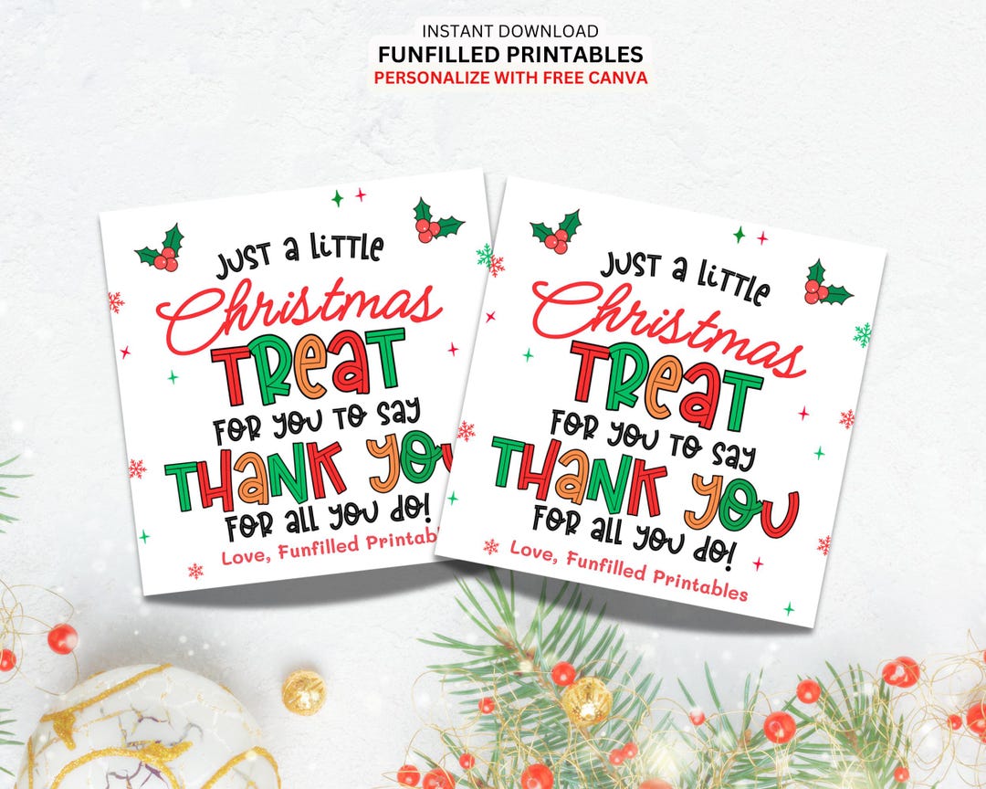 Christmas Thank You Tags Holiday Appreciation Gift Tags, Essential