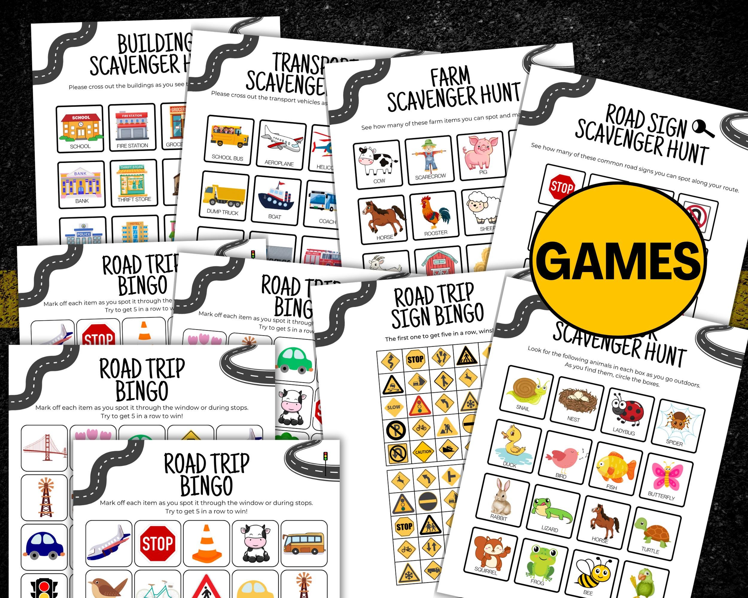 Printable Road Trip Games for Kids, Mega Travel Activities Pack, Family ...