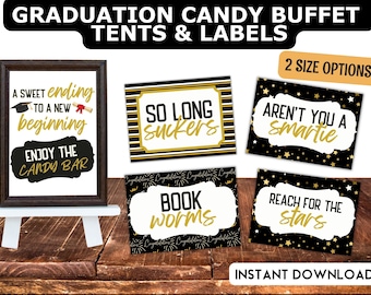 Graduation Candy Buffet Labels, Graduation Candy Bar Sign, Class of 2024 Graduation Party Decorations, Printable Graduation Candy Signs