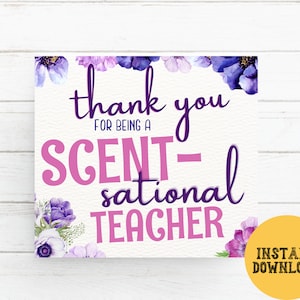 Scentsational Lehrer-Anhänger, Lehrer Wertschätzung Tags für Lehrer Kerze Lotion Handseife Duft Duft Geschenk, Danke Scentsational Tag