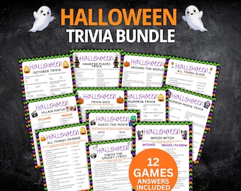 Halloween Games For Adults Trivia Halloween Trivia Quiz, Printable Adult Halloween Games, Family Night/ Office Halloween Party Trivia Game