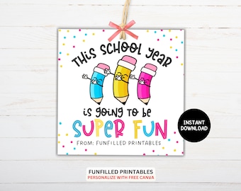 Back to School Gift  from Teachers, Back to School Treat Tag, Meet the Teacher Tag, Preschool Kindergarten Students Tag Printable
