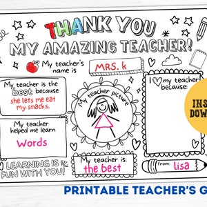 Teacher Appreciation Week Gift Printable, Teacher Gifts