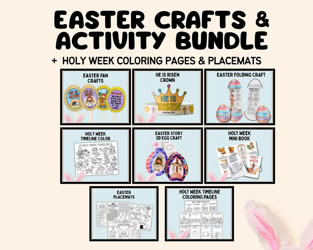 Easter Crafts Bundle for Kids, Holy Week Timeline Activities, Easter ...