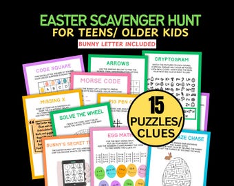 Easter scavenger hunt for kids, Indoor Treasure Hunt, Kids scavenger hunt clues printable, Kids Activity, Easter riddles home scavenger hunt