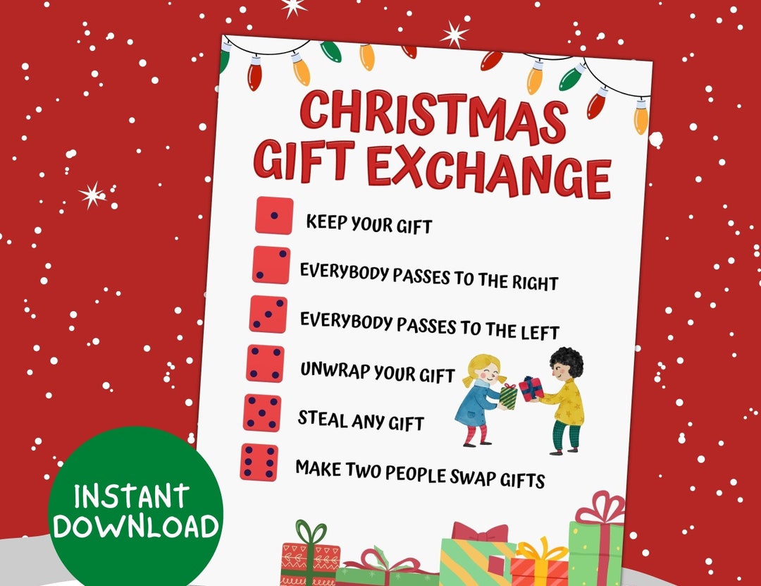 Disney Christmas Gift Exchange Printable Game