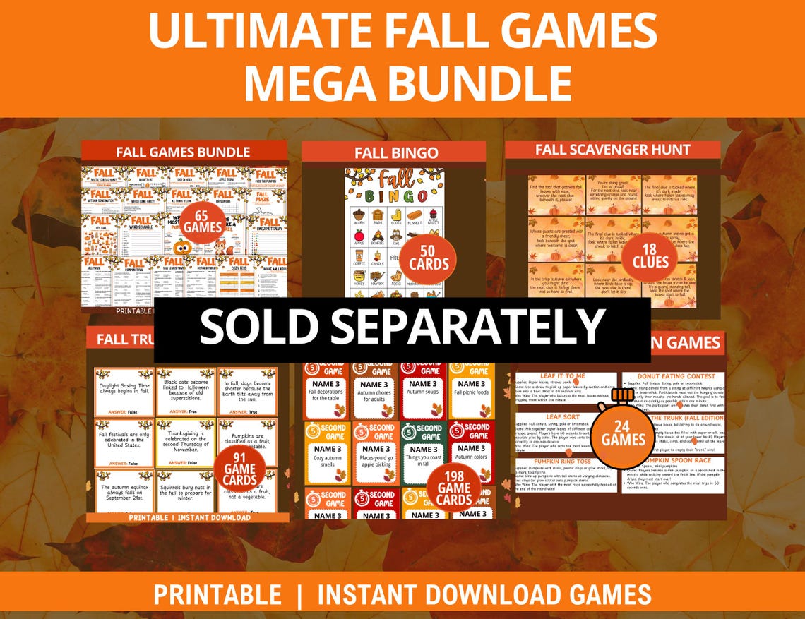 Fall Left Right Game Story, Printable Thanksgiving Fall Pass the Prize ...