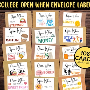 Open wanneer enveloppen universiteitsbrieven, open wanneer afdrukbare kaarten, open wanneer brieven, schoolzorgpakket gaat weg cadeau voor studenten