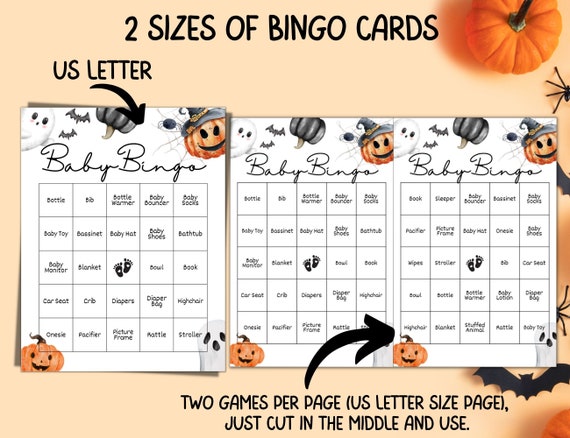Shappy Halloween Bingo Game Set – 32 Player Spooky Party Game With Pumpkin Cards & Markers