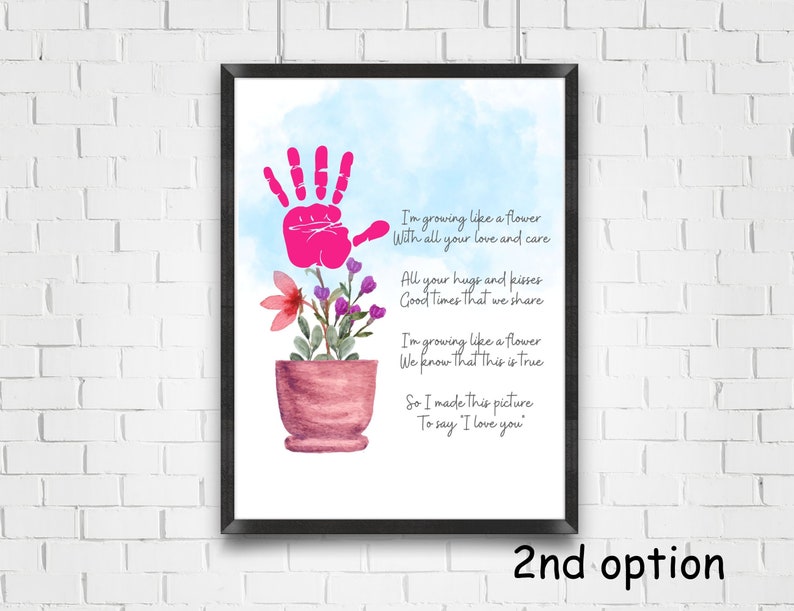 Mothers Day Handprint Poem Craft, Flower Handprint Craft Gift for Mom ...