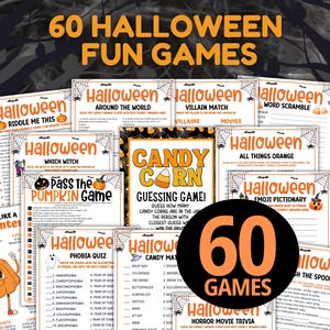 Halloween Games For Kids Adults, Halloween Party Games Bundle, Fun Halloween Printable Games, Teen Halloween Activities, Emoji Trivia Quiz