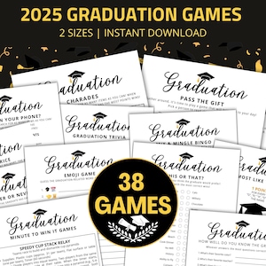 Graduation Party Games, Printable Graduation Games Fun Grad Party Games Bundle, Teens Young Graduation Activity Class of 2025