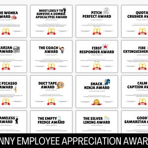 Funny Employee Appreciation Award Certificate, Office Recognition ...