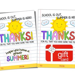 End of Year Teachers Gift Card Holder for Summer, End of School Teacher ...