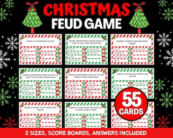 Christmas Friendly Feud Game, Printable Christmas Game Adults Christmas Party Game,  Xmas Family Game, Christmas Trivia, Holiday Party Game