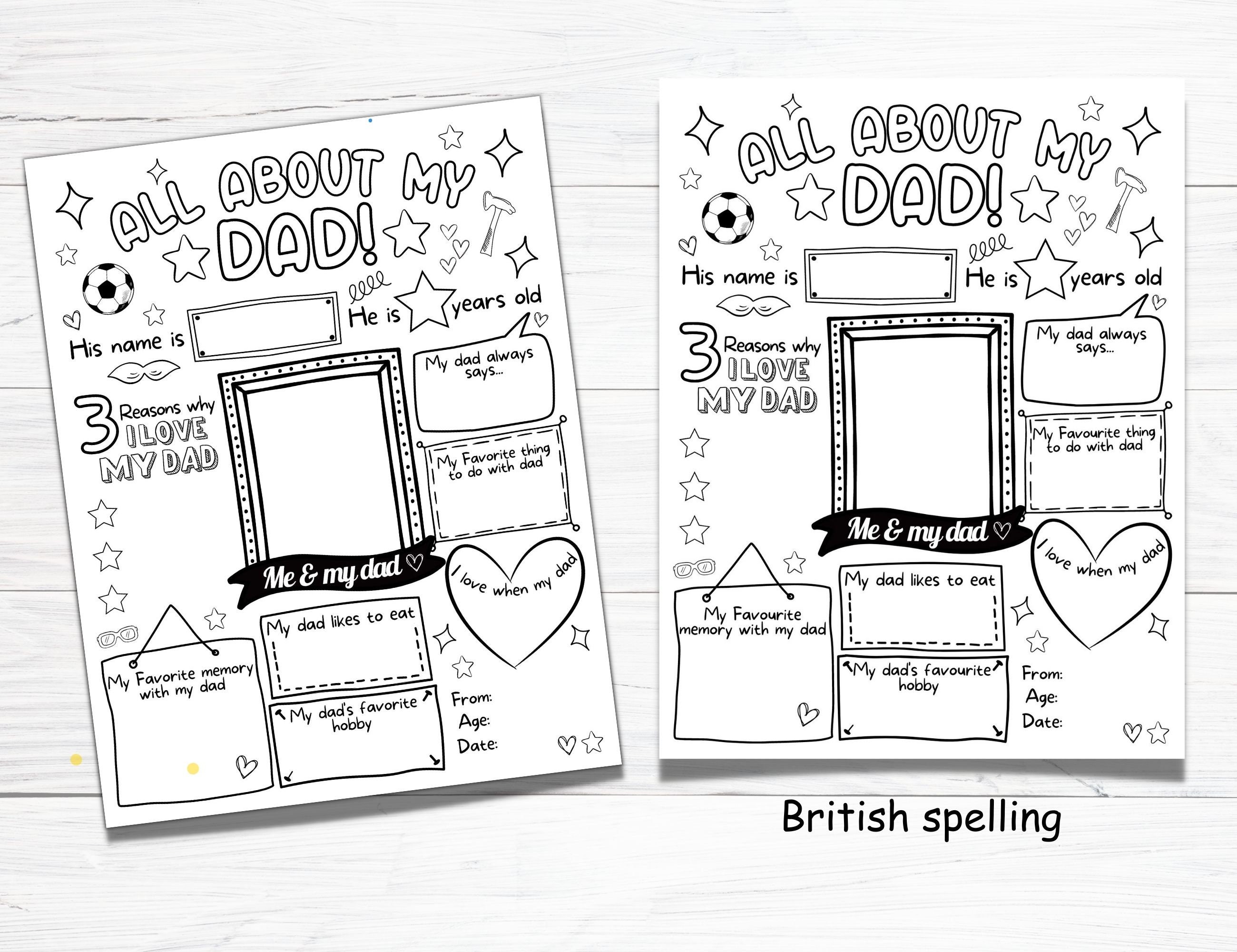 Father's Day Questionnaire: All About My Dad Printable Coloring Page ...
