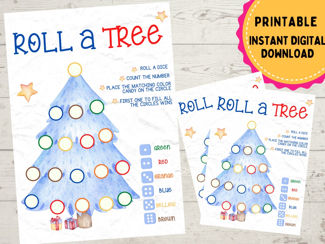 Roll A Tree Christmas Game Printable Roll A Tree Dice Game
